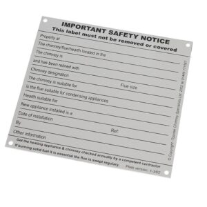 Chimney Notice Plate