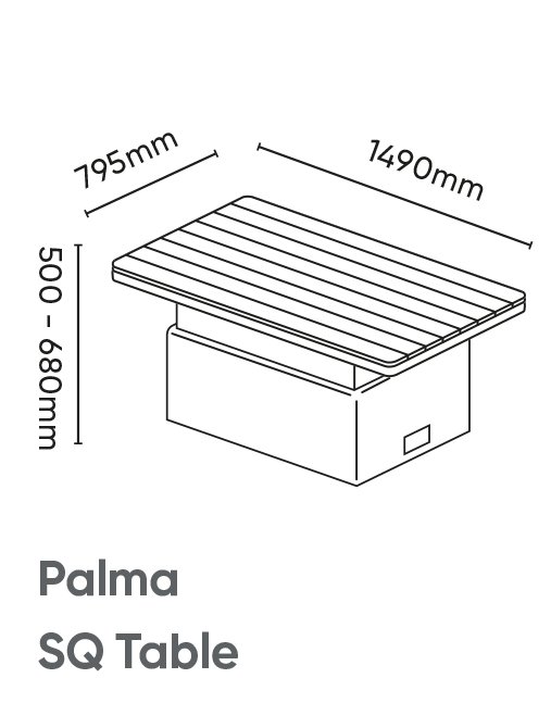 Palma SQ Table (Height Adjustable) - Image 3