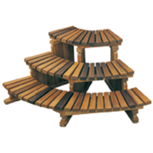 Corner Cedar Step 3-Tier