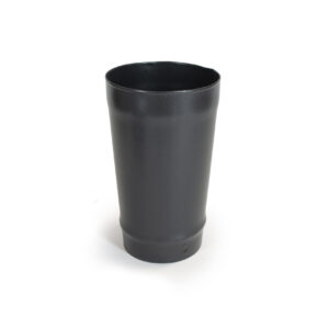 Straight Increasing Adaptor - Vitreous Enamel Flue Pipe - Matt Black