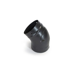 45° Swept Bend with Access Door - Vitreous Enamel Flue Pipe - Matt Black