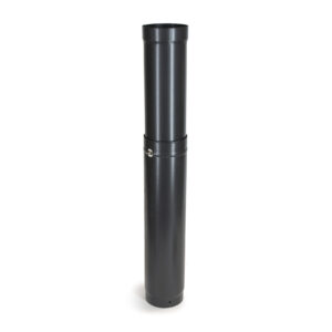Adjustable Pipe 600-1020mm - Vitreous Enamel Flue Pipe - Matt Black