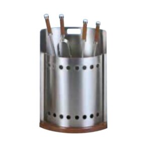Contemporary stainless steel companion set