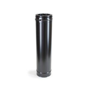 1m Length - Schiedel ICS Twin Wall Flue - Black Powder Coated
