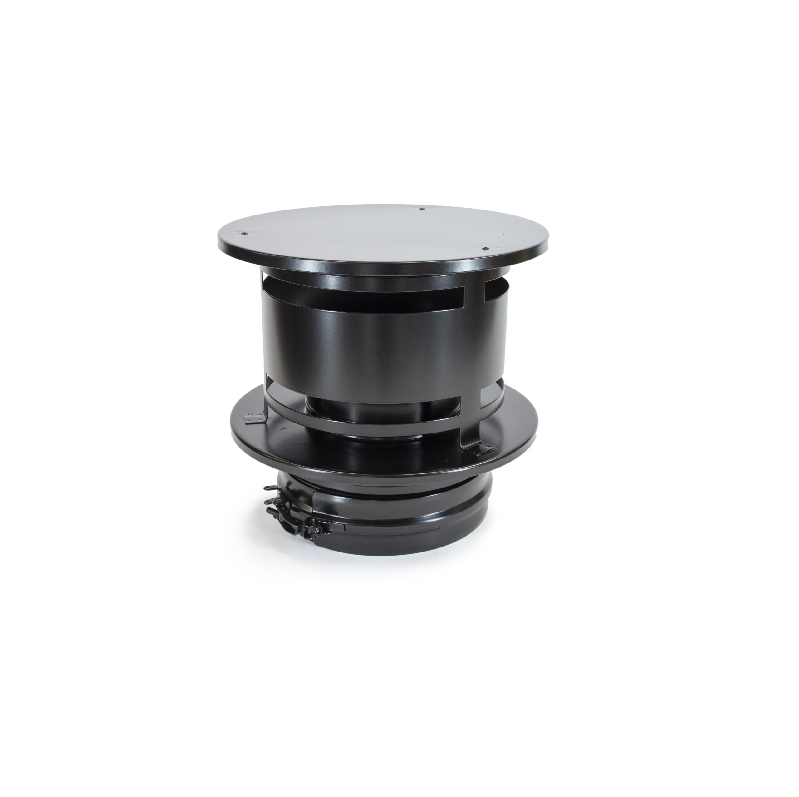 Anti-Downdraught Terminal - Schiedel ICS Twin Wall Flue - Black Powder Coated