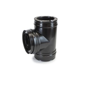 90° Tee - Schiedel ICS Twin Wall Flue - Black Powder Coated
